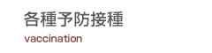 各種予防接種