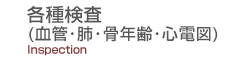 各種検査(血管・肺・骨年齢・心電図)
