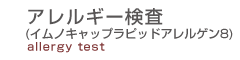 アレルギー検査(イムノキャップラピッドアレルゲン8)
